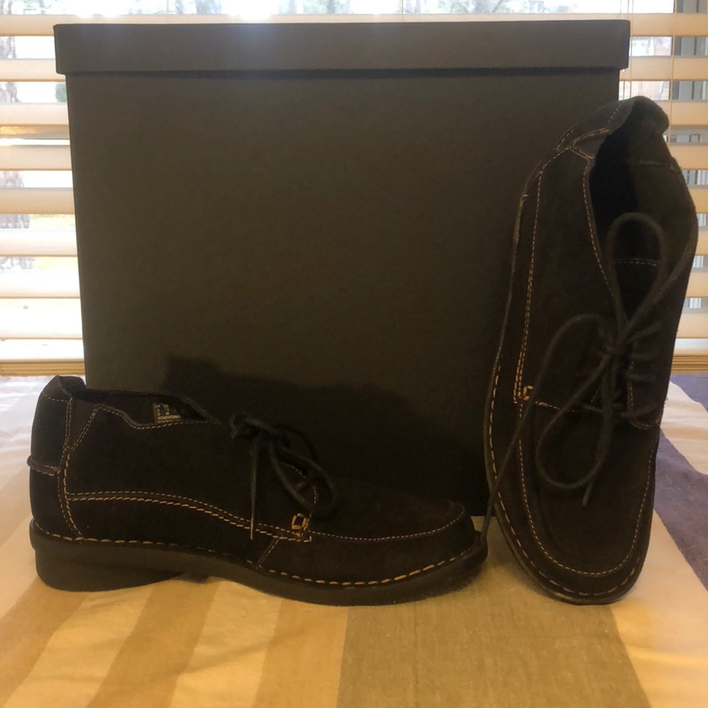 Clarks Black Suede Short Lace Up Boot